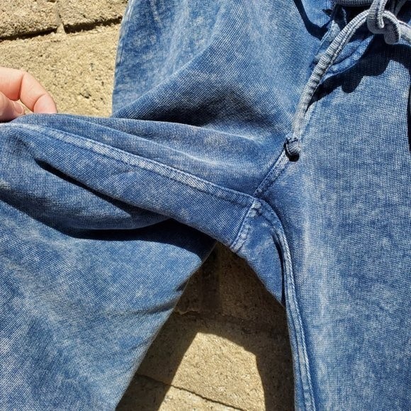 Calvin Klein Distressed Jogging Pants Jean Look Casual Comfy Acid Wash Sz M - Picture 8 of 12